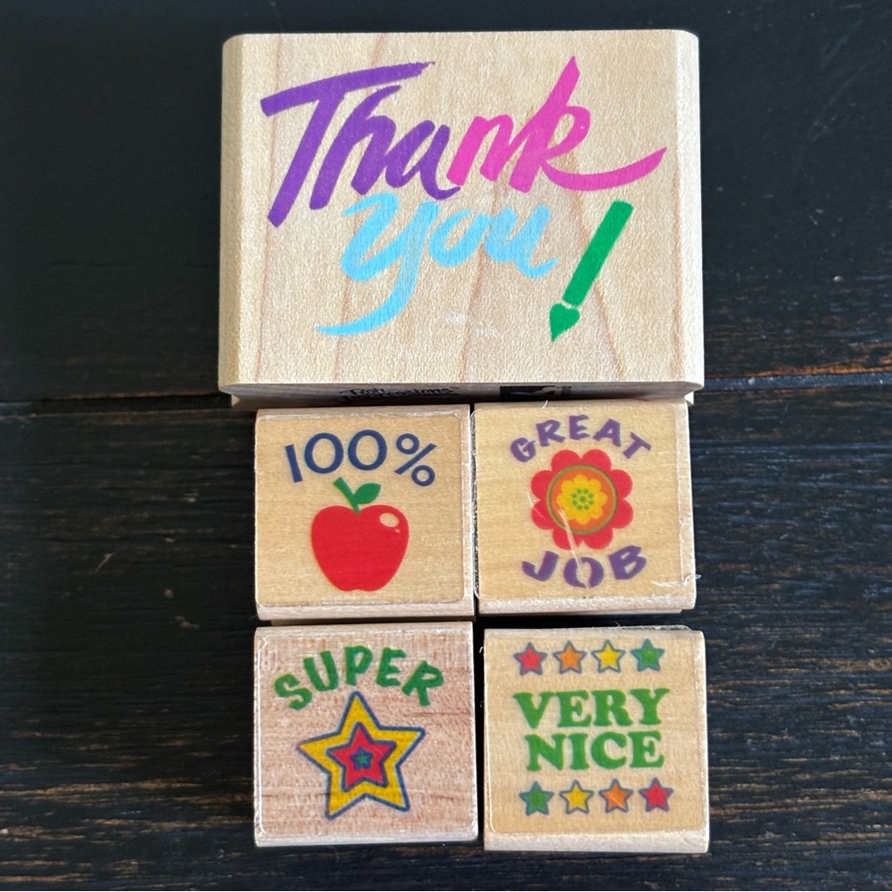 Thank You!, SUPER, Very Nice, Great Job & 100% ~ Bundle Of Rubber Stamps Teacher
